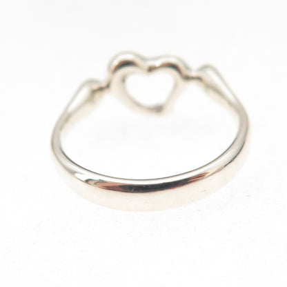 Tiffany & Co. Elsa Peretti 925 Sterling Silver Vintage Open Heart Ring Size 5