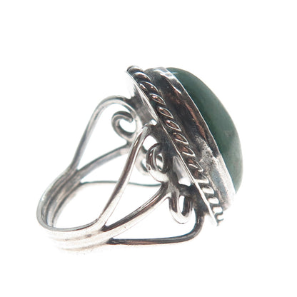 925 Sterling Silver Vintage Mexico Real Royston Turquoise Heart Ring Size 6.25