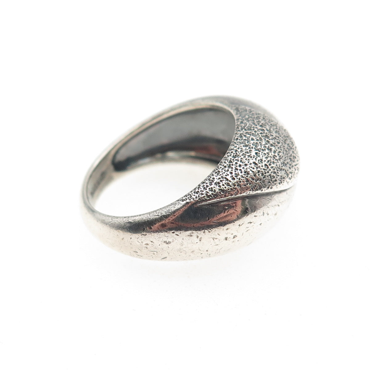 925 Sterling Silver Vintage S&G Modernist Wavy Dome Oxidized Ring Size 6.25