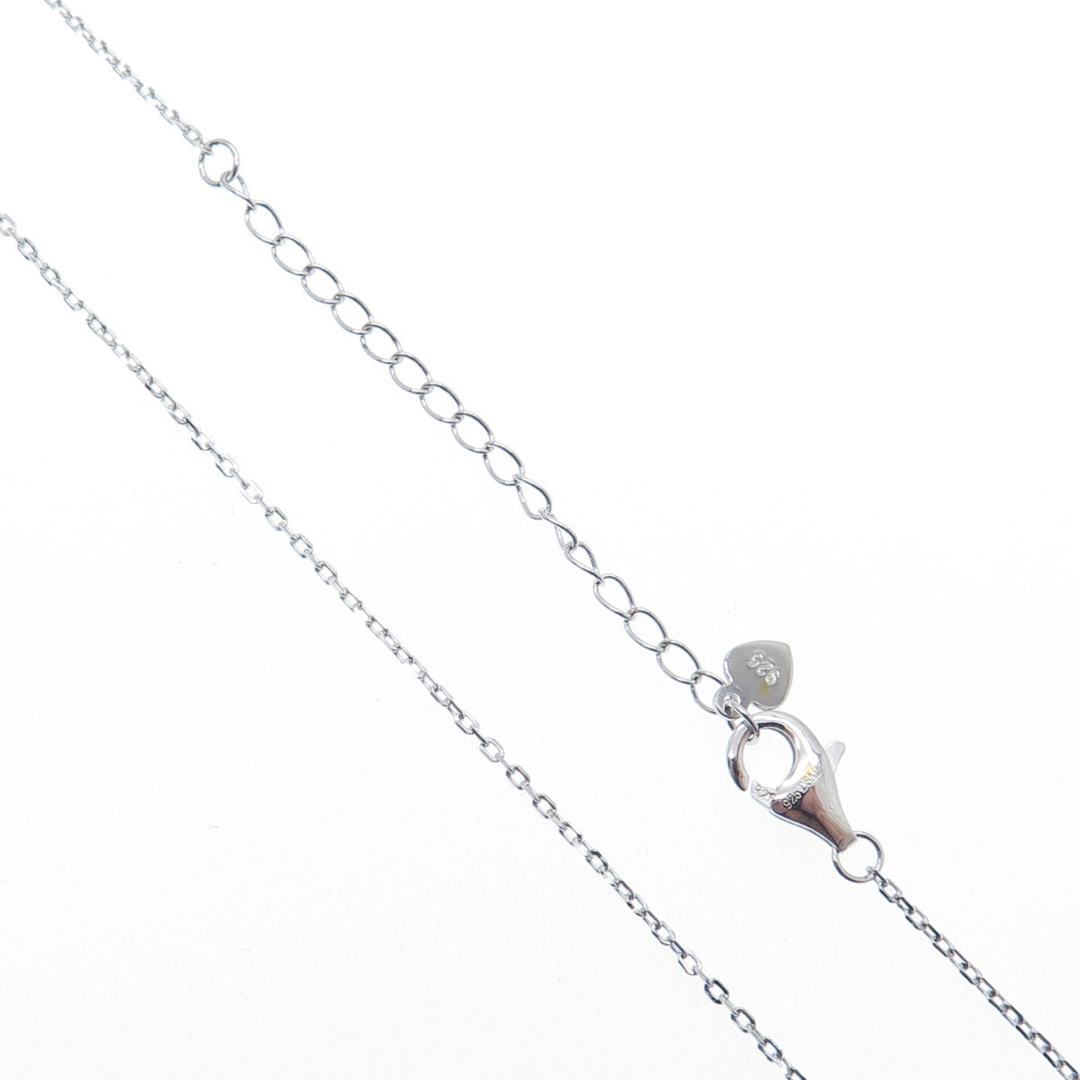 DSMK 925 Sterling Silver White & Canary C Z Teardrop Cable Chain Necklace 16-18"