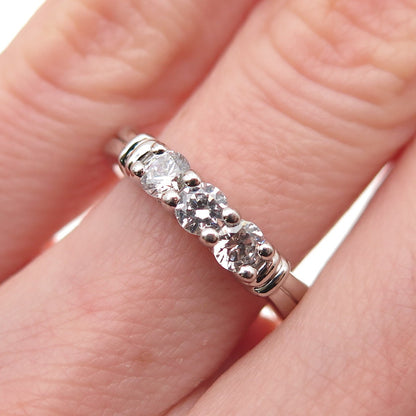 925 Sterling Silver Round-Cut C Z Wedding Ring Size 6