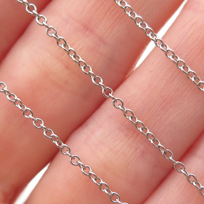 925 Sterling Silver Vintage London Cable Chain Necklace 16-18"