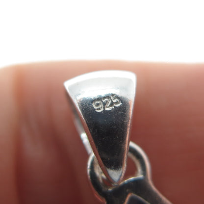 925 Sterling Silver Vintage Real Kyanite Modernist Teardrop Pendant