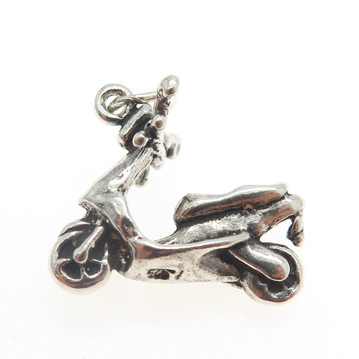SUN WEST 925 Sterling Silver Vintage Scooter 3D Charm Pendant