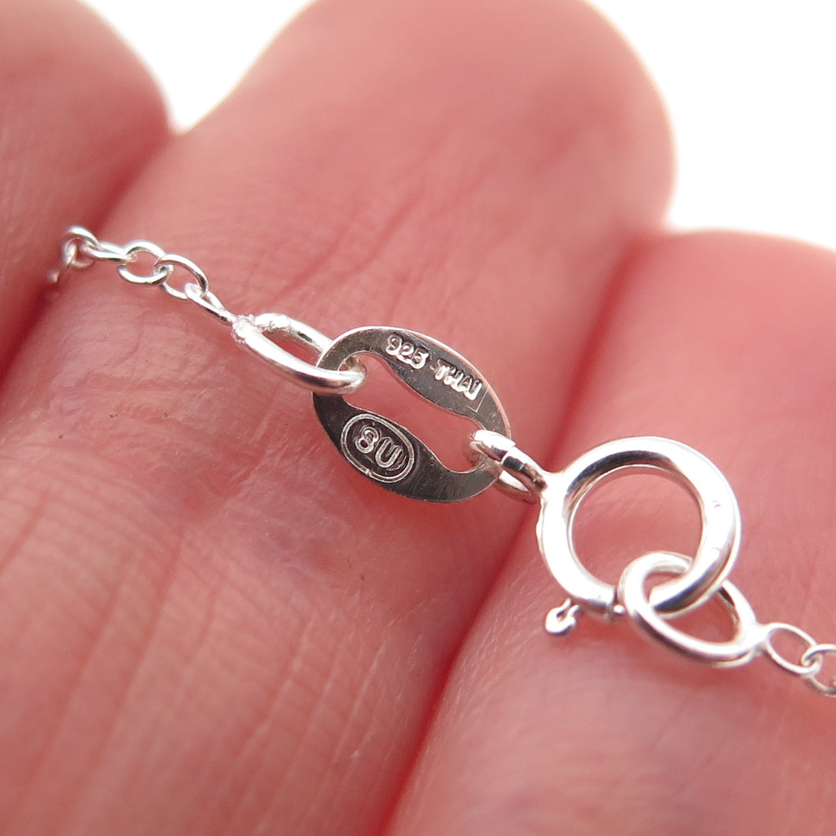 925 Sterling Silver Pear & Round-Cut C Z Cable Chain Necklace 18"