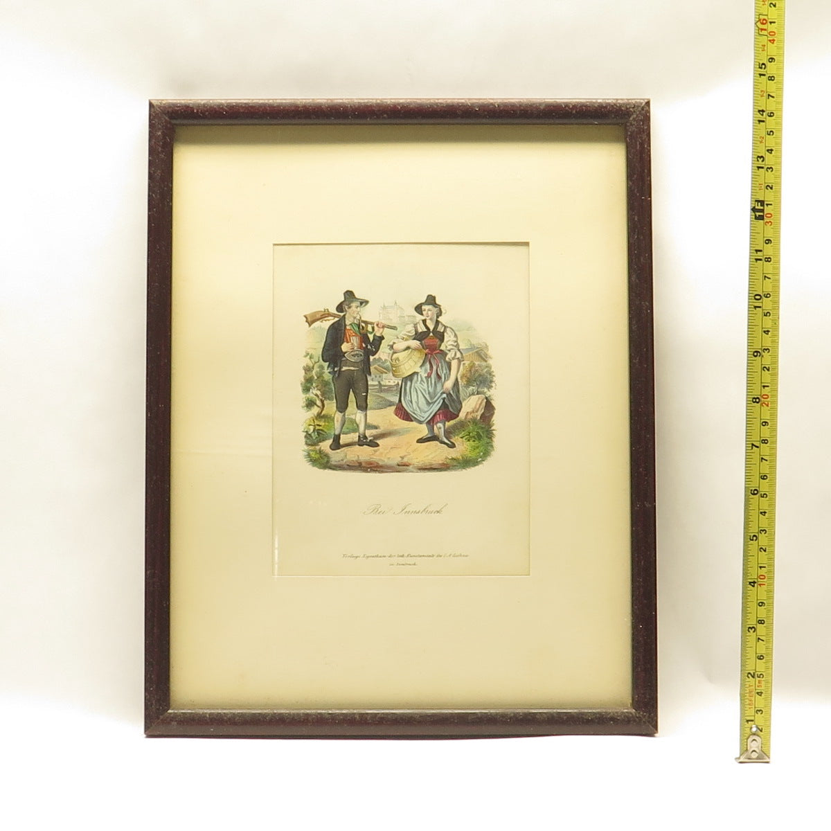 ANTIQUE End XIX Hand-Colored Lithograph Bei Innsbruck C.A.Czichna