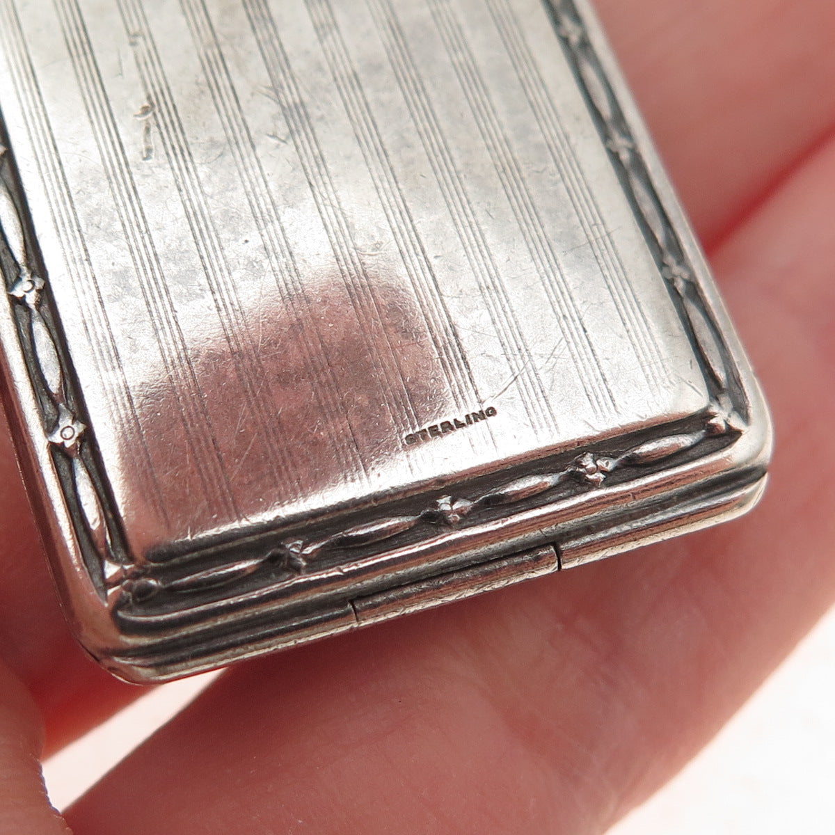 Carter Qvarnstrom & Remington 925 Sterling Antique Chatelaine Stamp Case Pendant