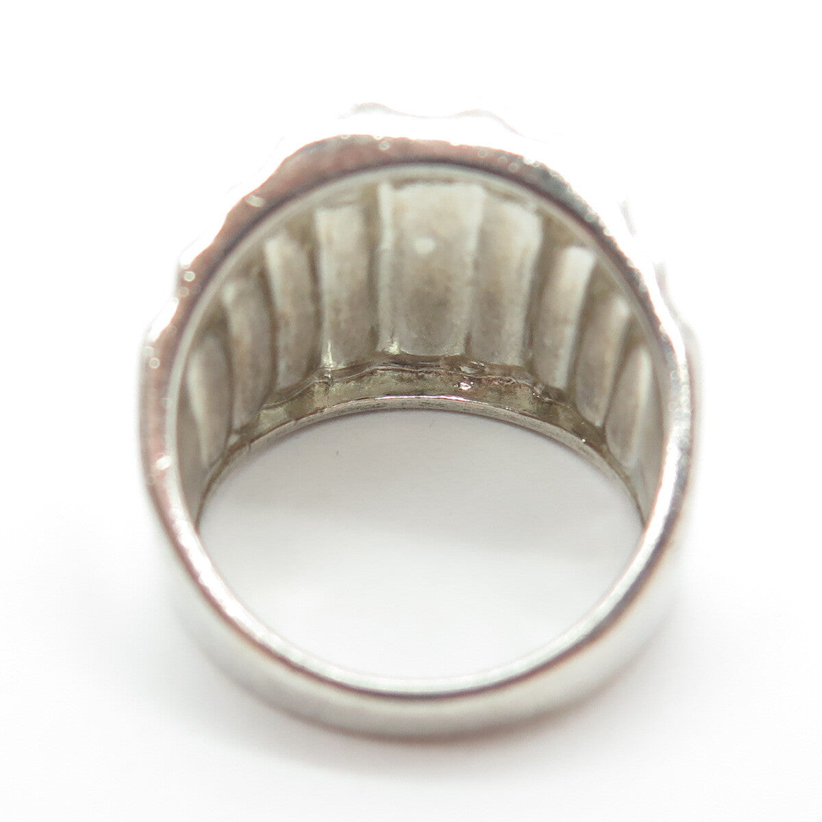 ROSS SIMONS 925 Sterling Silver Vintage Ribbed Ring Size 8.25