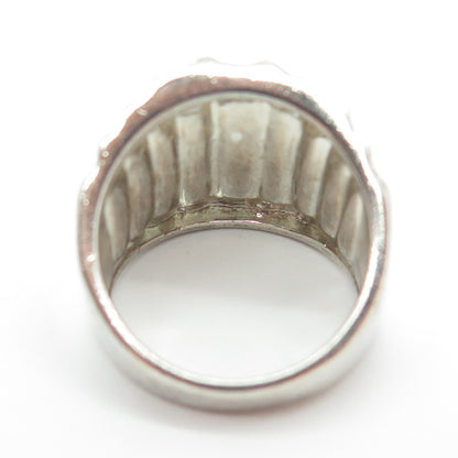 ROSS SIMONS 925 Sterling Silver Vintage Ribbed Ring Size 8.25
