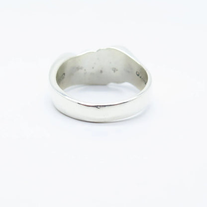 925 Sterling Silver Vintage Mexico Ribbed Ring Size 9
