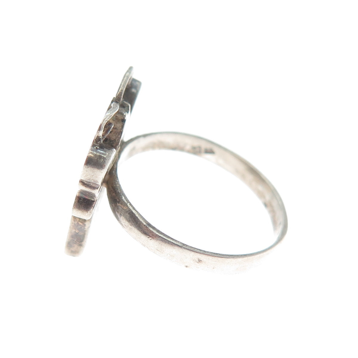 Old Pawn 925 Sterling Silver Vintage Turquoise Inlay Butterfly Ring Size 5.5