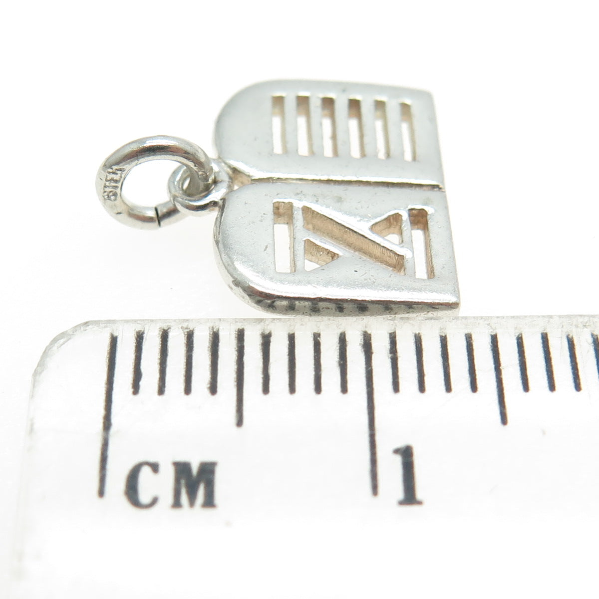 925 Sterling Silver Vintage "X" Window Shades Religious Charm Pendant