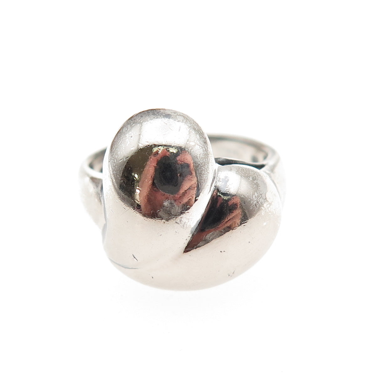 Chapal Zenray 925 Sterling Silver Vintage Modernist Heart Oxidized Ring Size 7