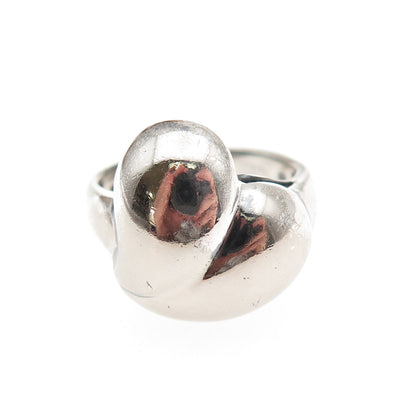 Chapal Zenray 925 Sterling Silver Vintage Modernist Heart Oxidized Ring Size 7