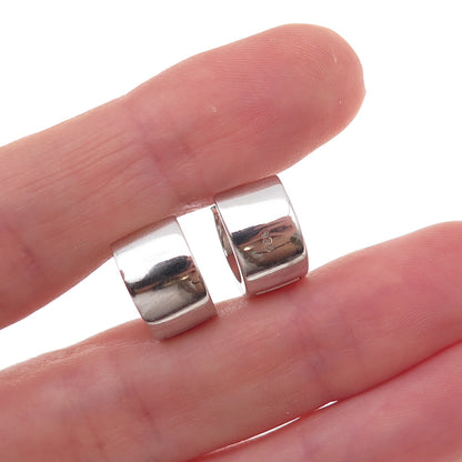 925 Sterling Silver Round-Cut C Z Hoop Earrings