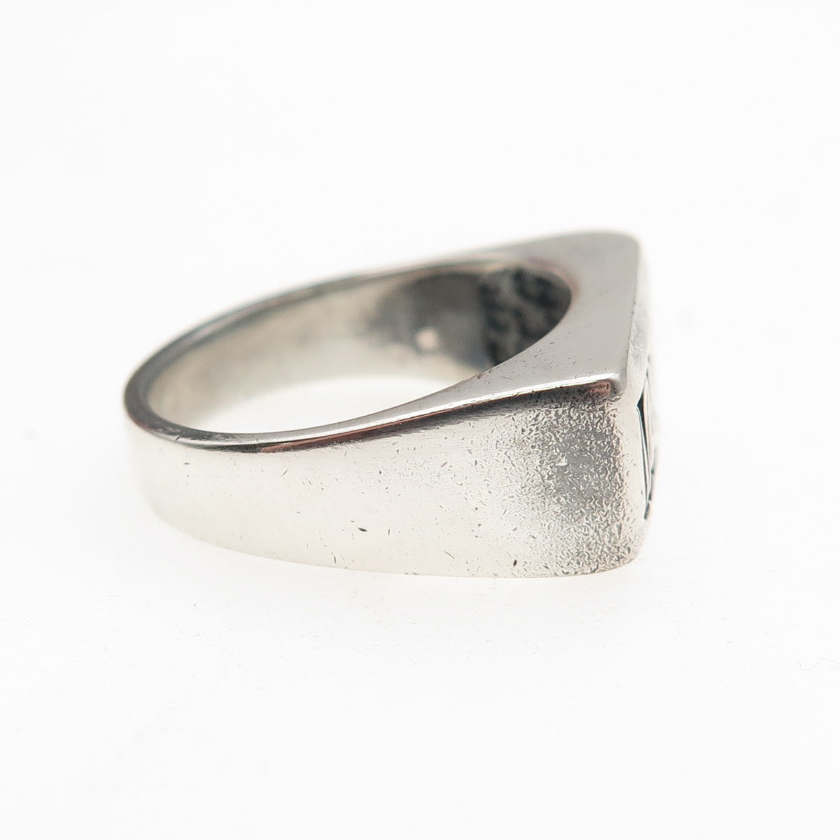 Boma 925 Sterling Silver Vintage Modernist Zig Zag Oxidized Ring Size 7