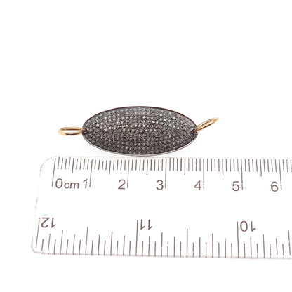 925 Sterling Silver Gold Plated / Black Rhodium Real Diamond Centerpiece Pendant