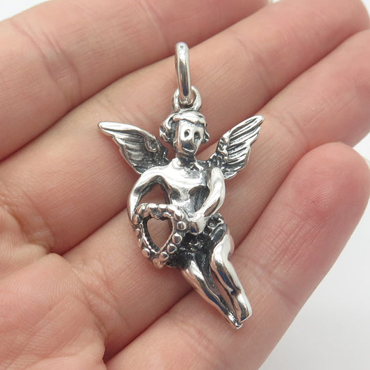 925 Sterling Silver Vintage Angel Pendant