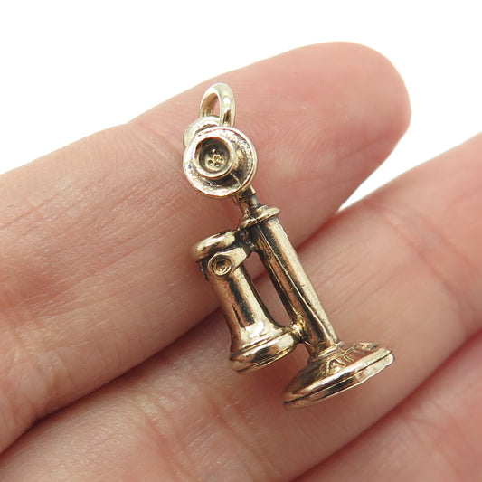 LGB BALFOUR Sterling Gold Plated Vintage Candlestick Telephone Charm Pendant