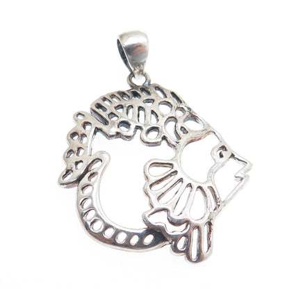 925 Sterling Silver Vintage Fish Charm Pendant