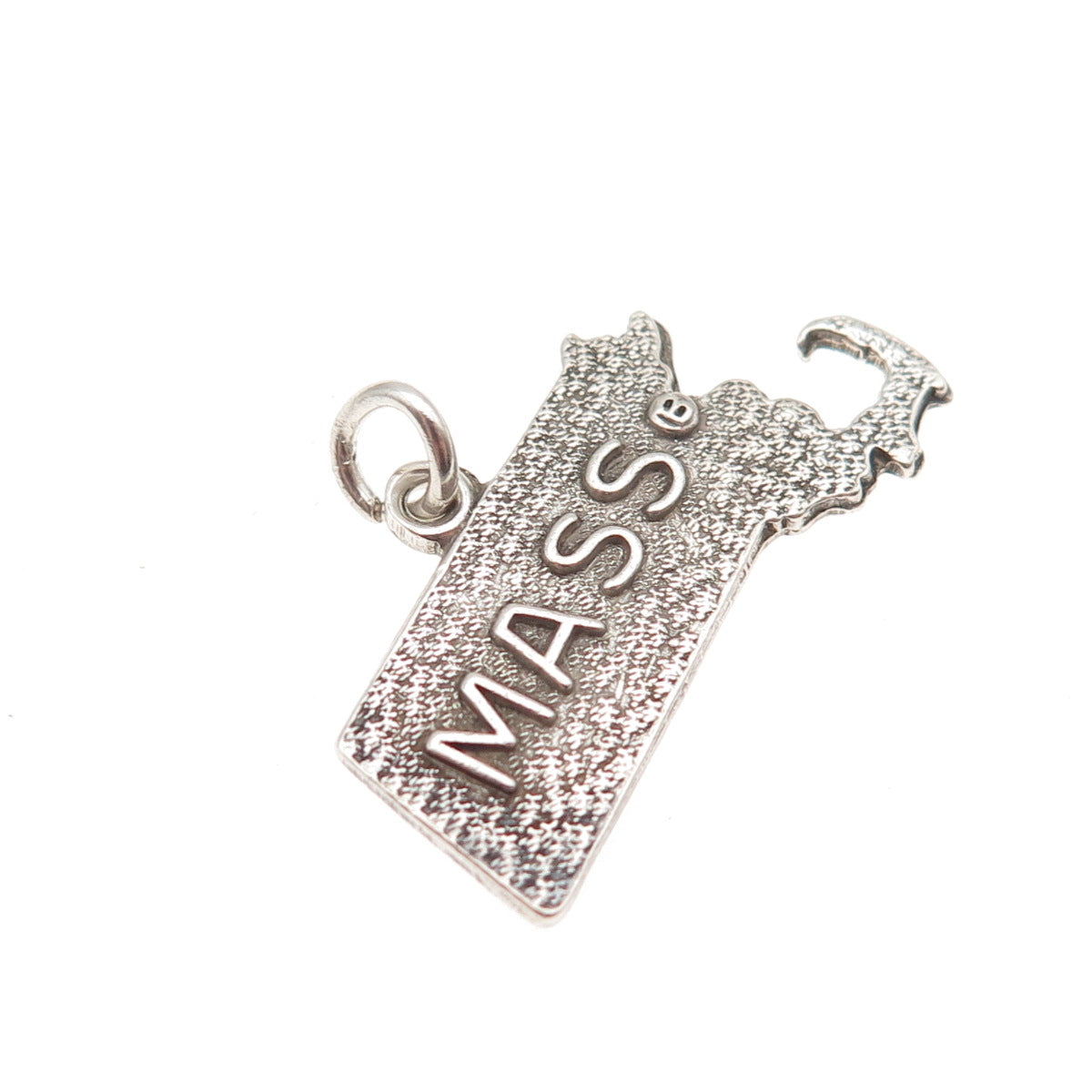 925 Sterling Silver Vintage Massachusetts State Map Mini Charm Pendant