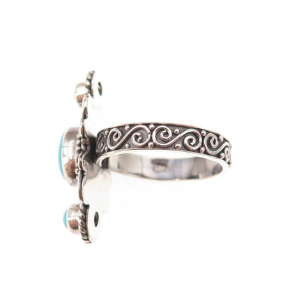 925 Sterling Silver Vintage Real Sleeping Beauty Turquoise Ring Size 8.5