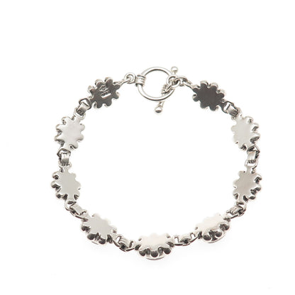 DOUG PAULUS 925 Sterling Silver Vintage Real Labradorite Beaded Bracelet 7.25"