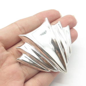 925 Sterling Silver Vintage Ribbed Pin Brooch