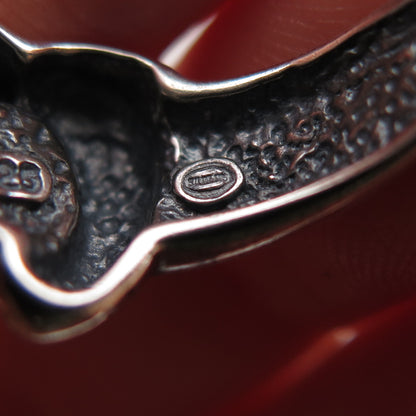 STAUER 925 Sterling Silver Vintage Modernist Heart Oxidized Ring Size 8