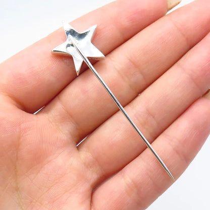 925 Sterling Silver Vintage Star Lapel Pin