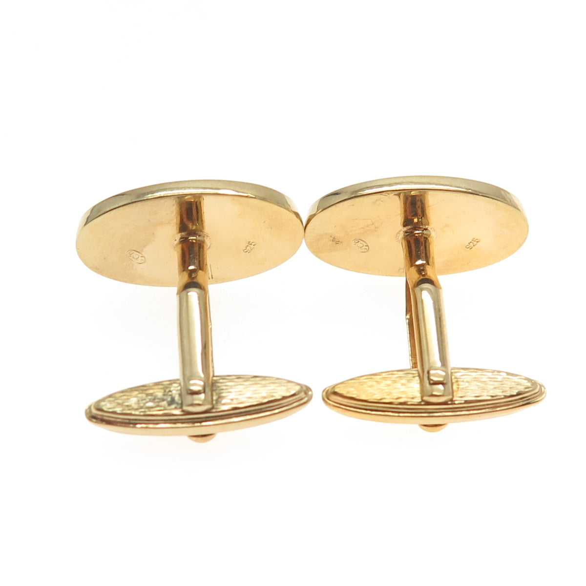 DUNHILL 925 Sterling Silver Gold Plated Vintage Enamel Golf Player Cufflinks