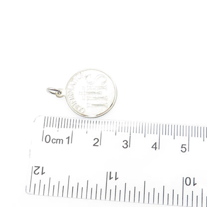 CREED 925 Sterling Silver 2-Tone Vintage Confirmation Minimalist Charm Pendant