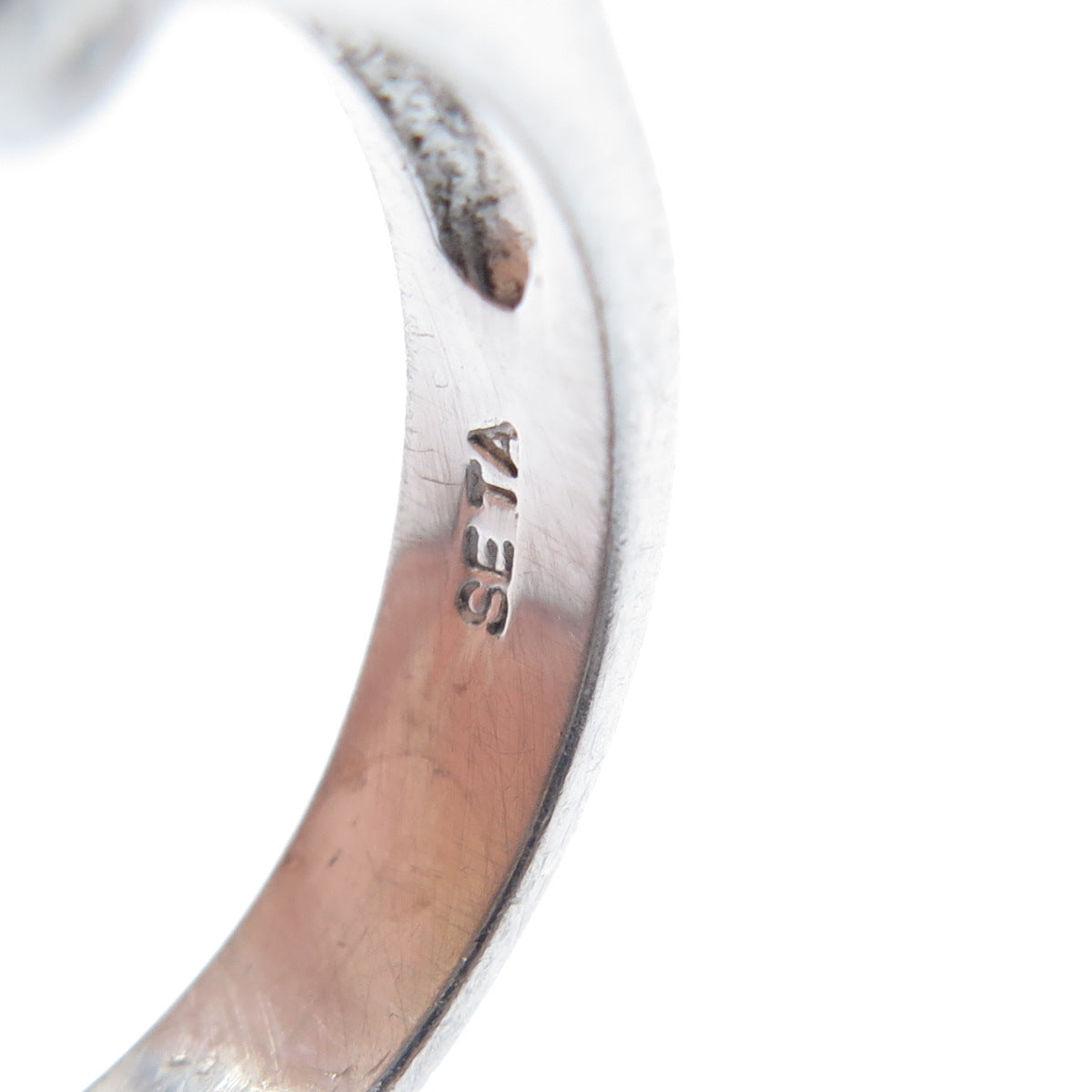 SETA 925 Sterling Silver Blue & White C Z Crisscross Ring Size 7.25