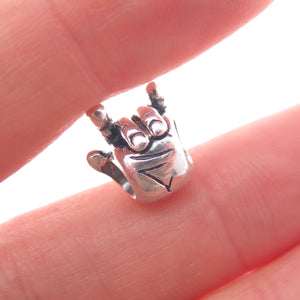 925 Sterling Silver I Love You Sign Slide Bead Charm