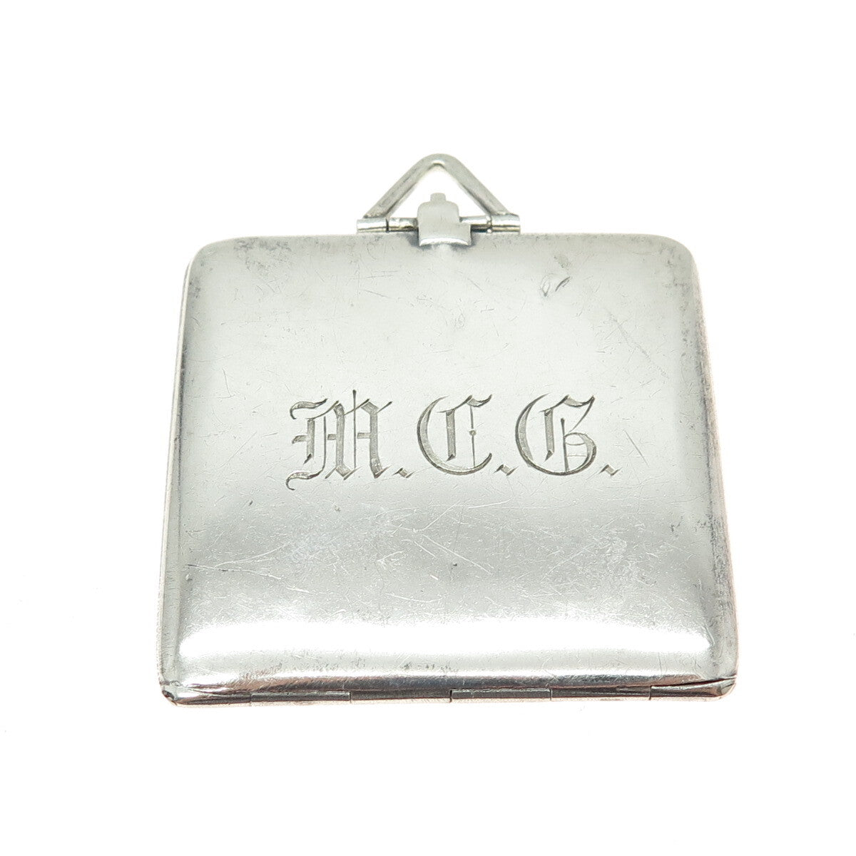 925 Sterling Silver Antique Art Deco Picture Frame Pocket Chatelaine Pendant