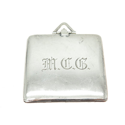 925 Sterling Silver Antique Art Deco Picture Frame Pocket Chatelaine Pendant