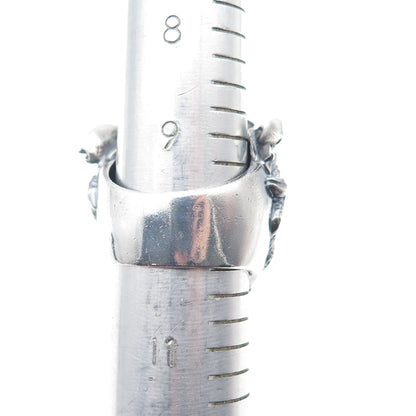 925 Sterling Silver Vintage Medusa Oxidized Statement Ring Size 10.25