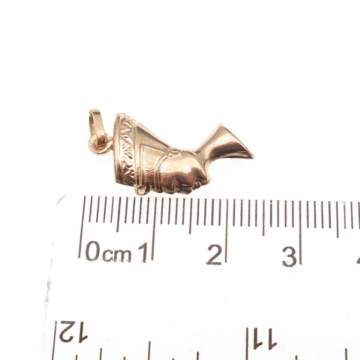 14K Gold Vintage Italy Egyptian Queen Nefertiti Charm Pendant