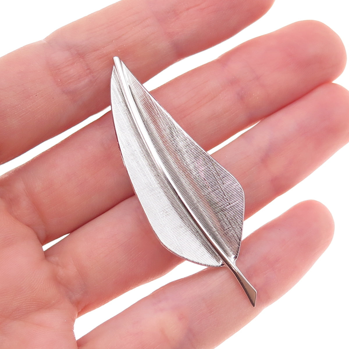 Winard 925 Sterling Silver Vintage Feather Pin Brooch