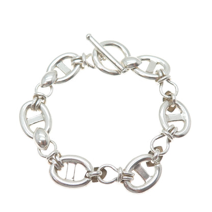 925 Sterling Silver Vintage Anchor Link Bracelet 6.75"
