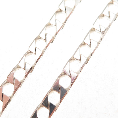 925 Sterling Silver Vintage Italy Curb Chain Necklace 22"