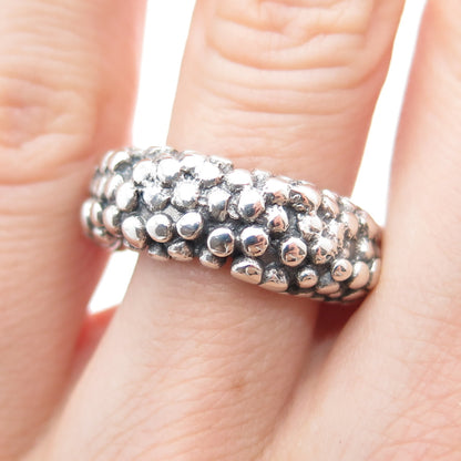 GOLDMAN KOLBER Sterling Silver Vintage Granulated Oxidized Band Ring Size 6.5