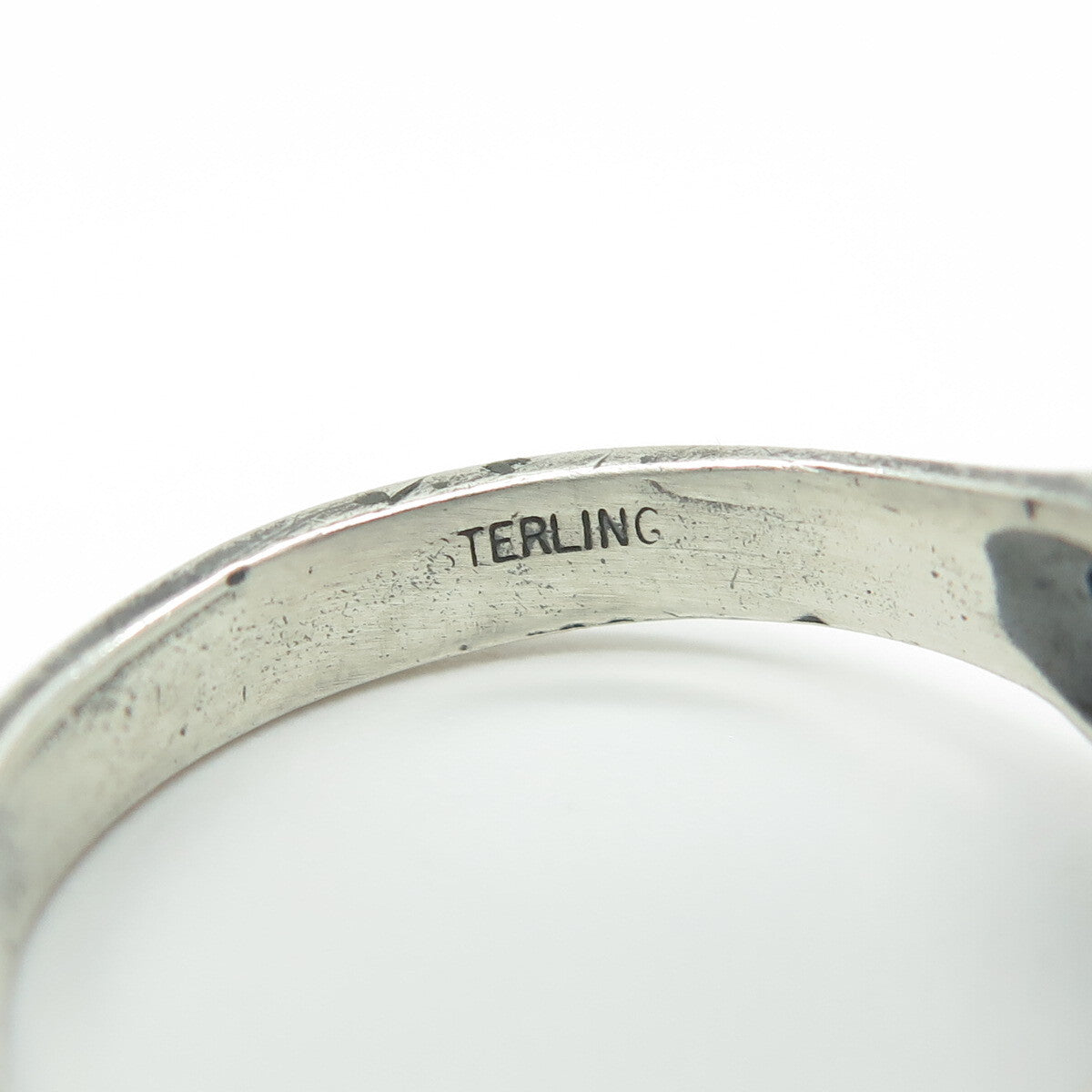 925 Sterling Silver Vintage Nugget Oxidized Ring Size 9.75