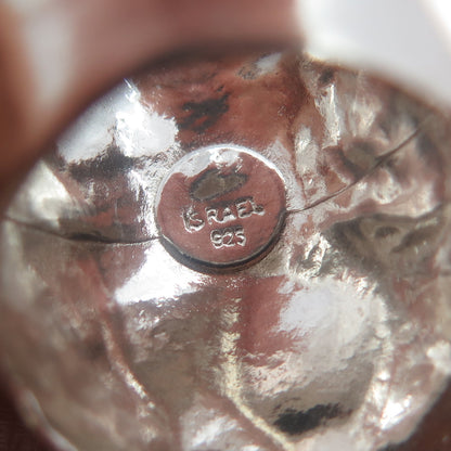 925 Sterling Silver Vintage Israel Modernist Hammered Ring Size 8.25