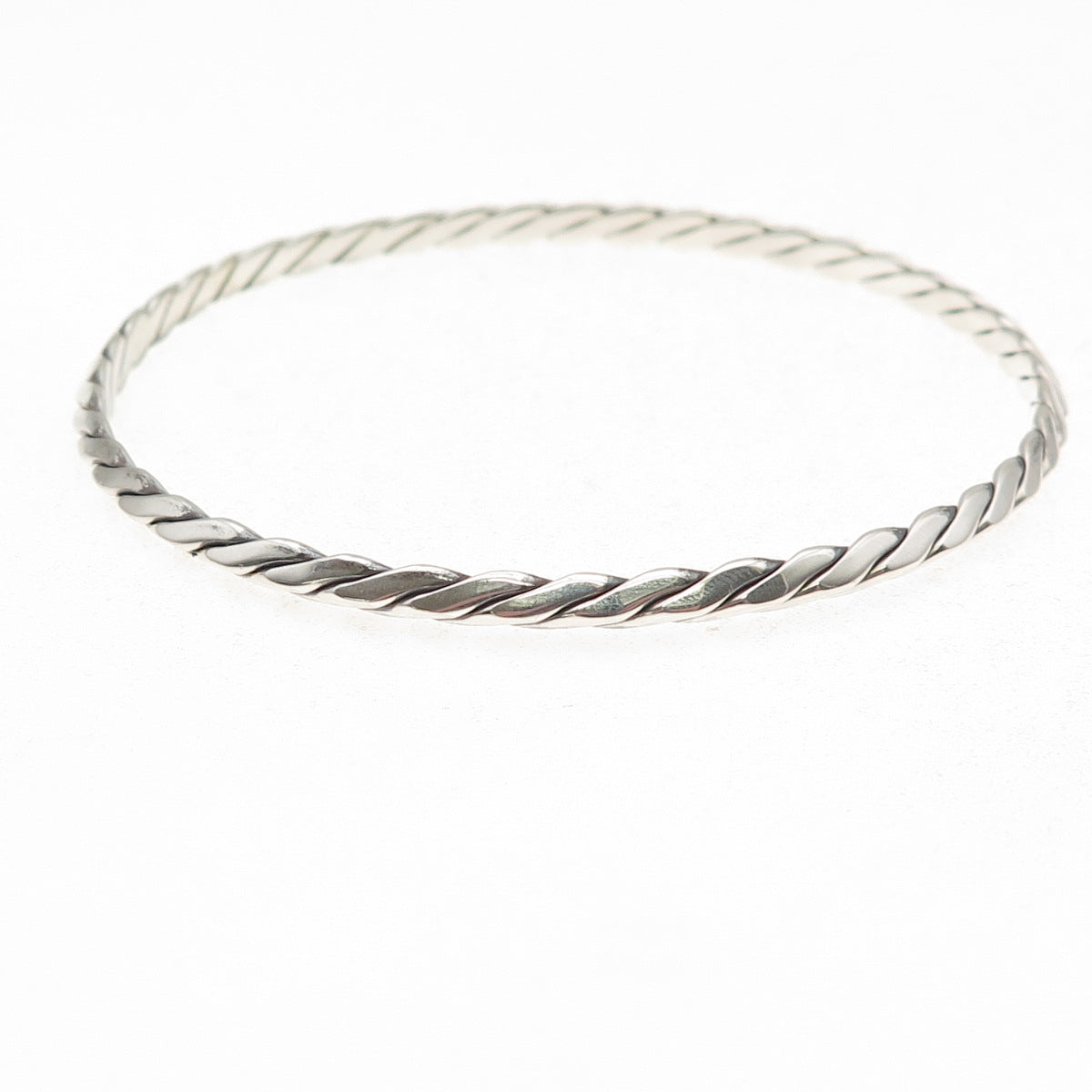 Tiffany & Co. 925 Sterling Silver Antique Art Deco Twisted Bangle Bracelet 8"