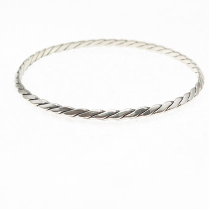 Tiffany & Co. 925 Sterling Silver Antique Art Deco Twisted Bangle Bracelet 8"