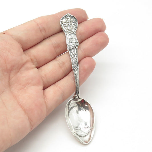 925 Sterling Silver Antique Art Deco Mechanics New Jersey States & Cities Spoon