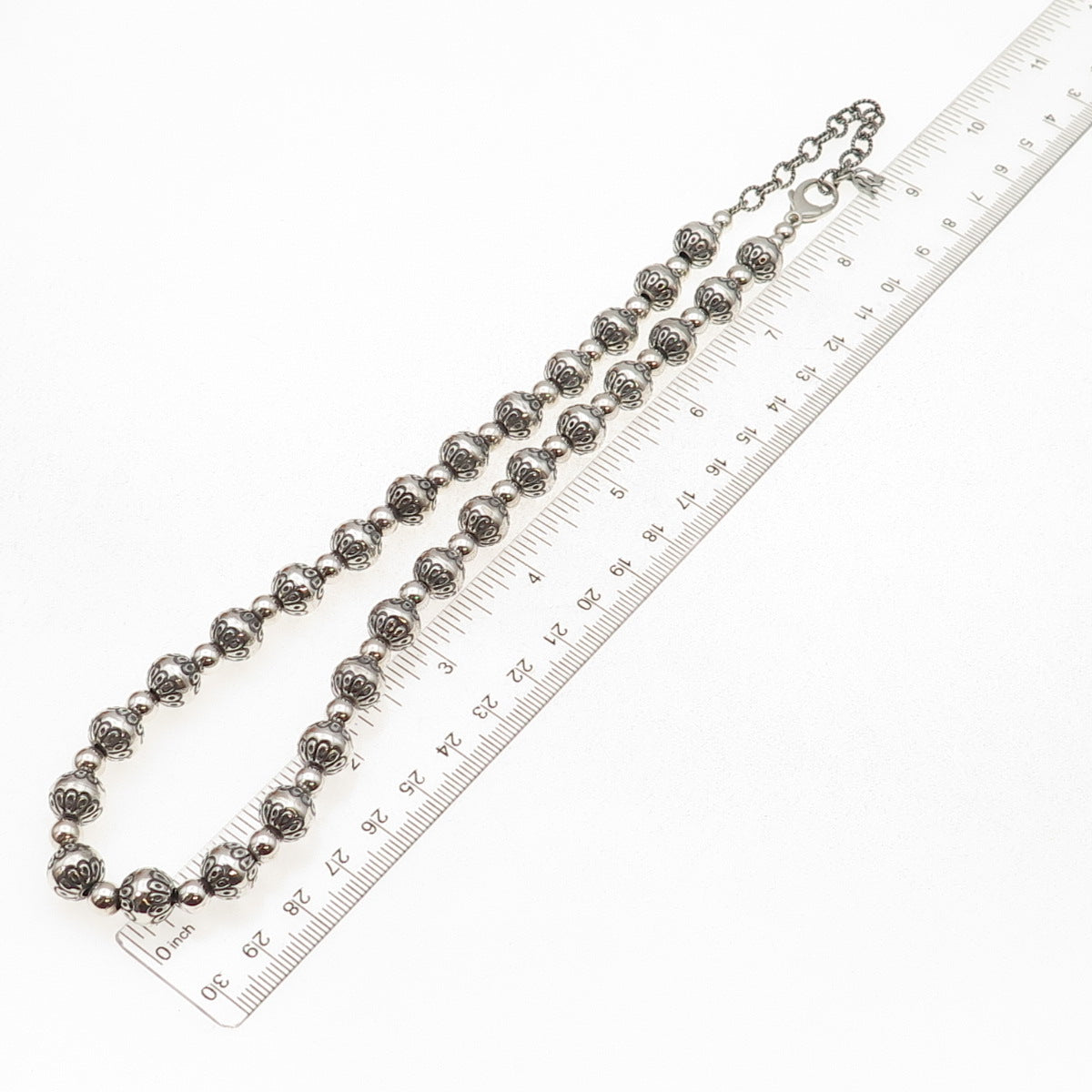 Carolyn Pollack AW Old Pawn 925 Sterling Vintage Navajo Pearls Necklace 18-20"