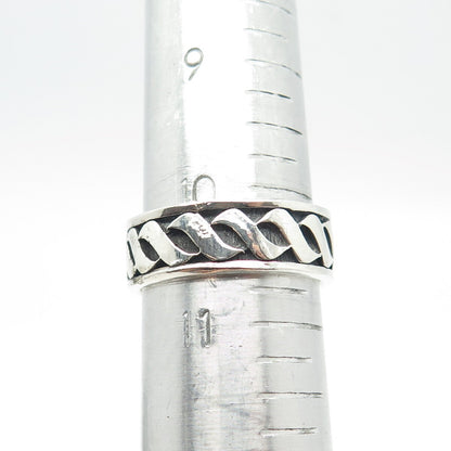 925 Sterling Silver Vintage Braided Band Ring Size 10.75