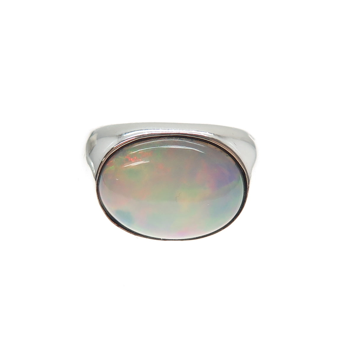 TREMONTI 925 Sterling Silver Vintage Real Opal Modernist Ring Size 10